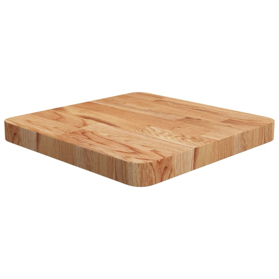 vidaXL Tafelblad vierkant 40x40x4 cm massief eikenhout lichtbruin afbeelding 1