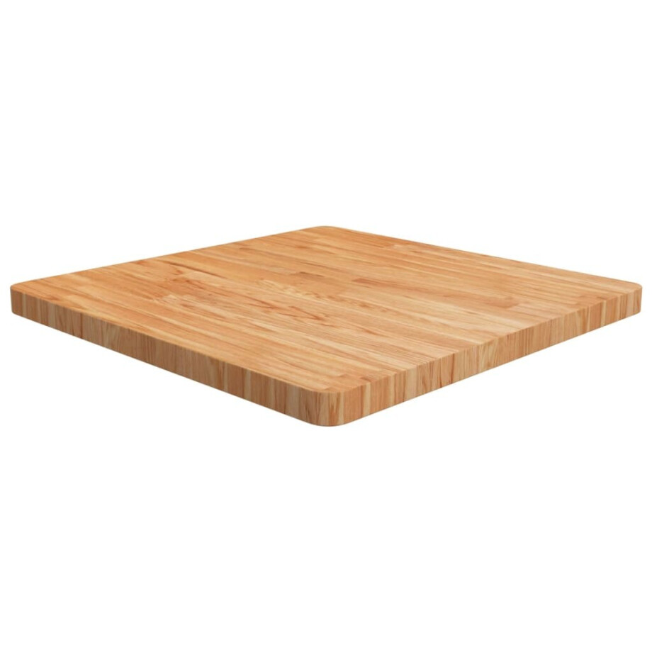 vidaXL Tafelblad vierkant 70x70x4cm massief eiken lichtbruin afbeelding 1