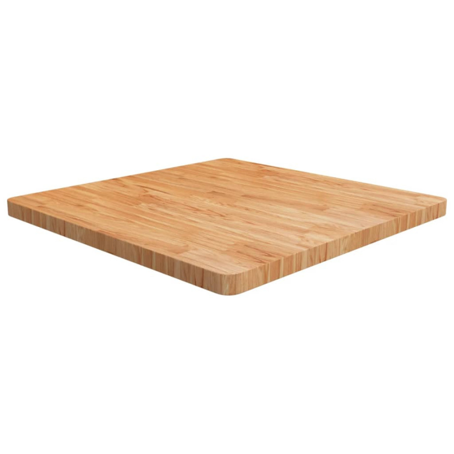 vidaXL Tafelblad vierkant 80x80x4cm massief eikenhout lichtbruin afbeelding 1