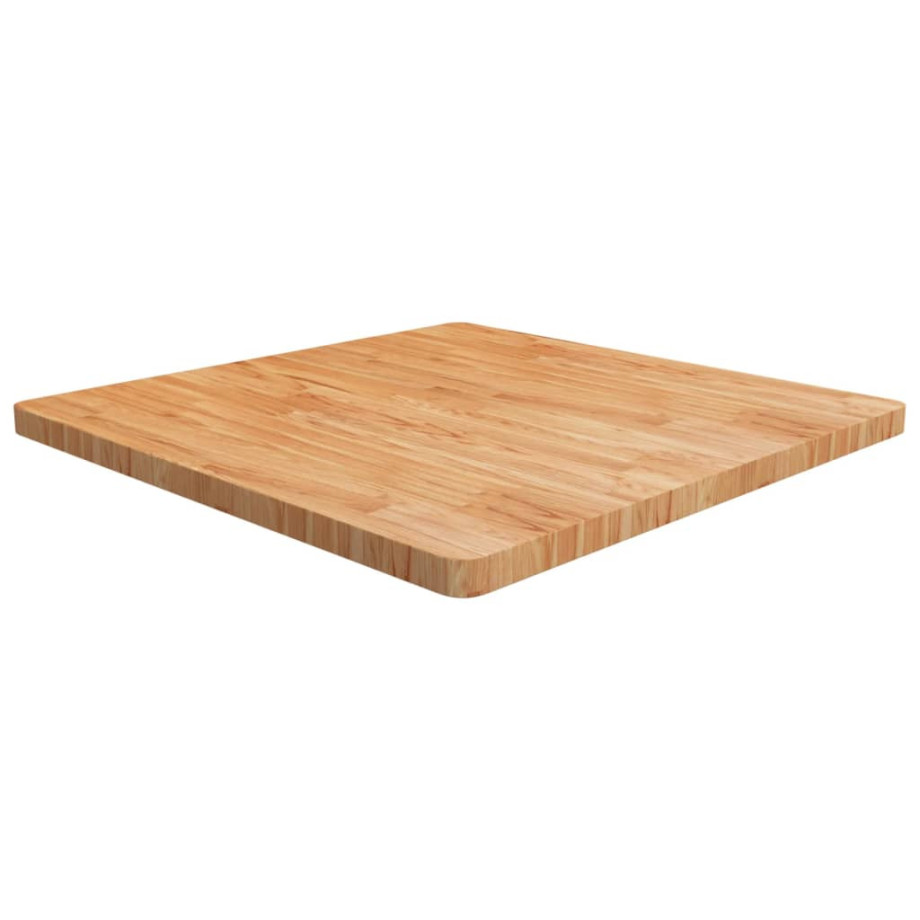 vidaXL Tafelblad vierkant 90x90x4cm massief eikenhout lichtbruin afbeelding 1