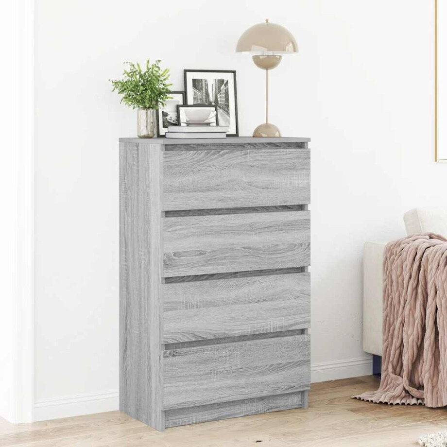 vidaXL Dressoir 60x35x98,5 cm bewerkt hout grijs sonoma eikenkleurig vidaXL Dressoir 60x35x98,5 cm bewerkt hout grijs sonoma eikenkleurig afbeelding 1
