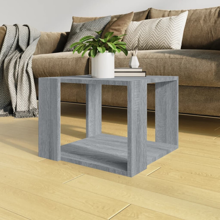 vidaXL Salontafel 40x40x30 cm bewerkt hout grijs sonoma eikenkleurig vidaXL Salontafel 40x40x30 cm bewerkt hout grijs sonoma eikenkleurig afbeelding 1