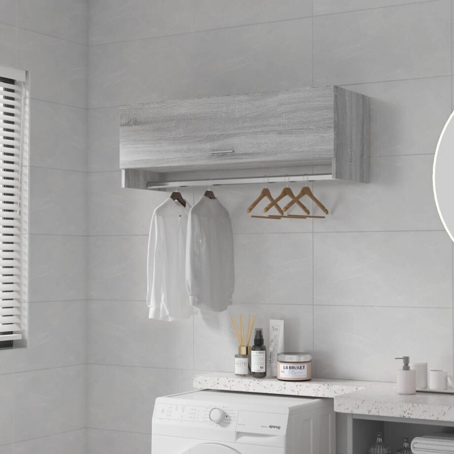 vidaXL Kledingkast 100x32,5x35 cm bewerkt hout grijs sonoma eikenkleur vidaXL Kledingkast 100x32,5x35 cm bewerkt hout grijs sonoma eikenkleur afbeelding 1