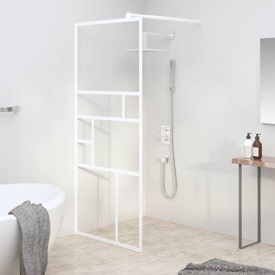 vidaXL Inloopdouchewand 80x195 cm ESG-glas wit vidaXL Inloopdouchewand 80x195 cm ESG-glas wit afbeelding 1