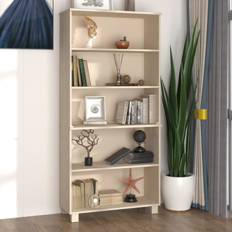 vidaXL Hoge kast HAMAR massief grenenhout honingbruin vidaXL Hoge kast HAMAR massief grenenhout honingbruin afbeelding 1