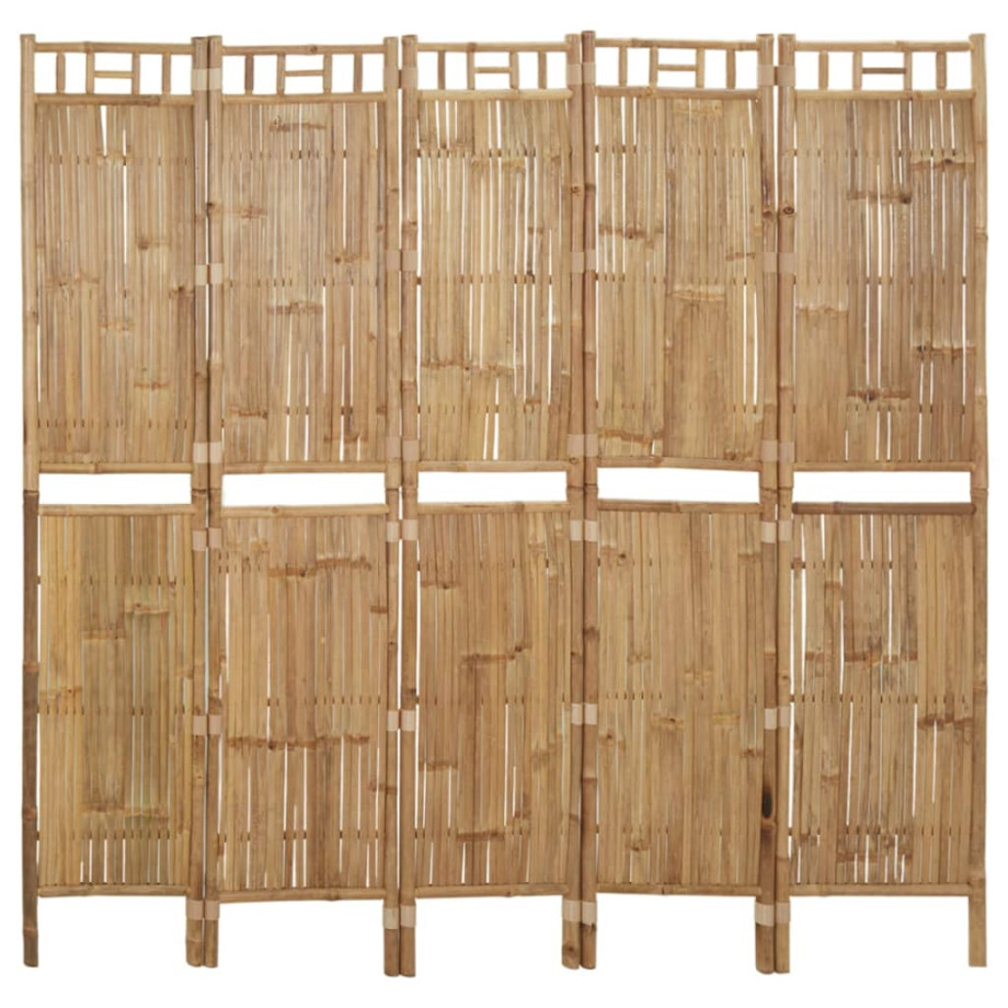 vidaXL Kamerscherm met 5 panelen 200x180 cm bamboe afbeelding 1