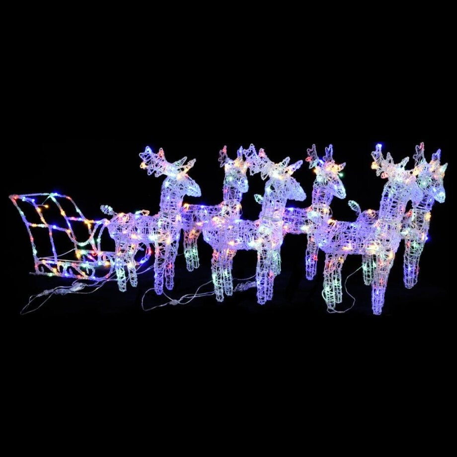 vidaXL Kerstversiering rendieren en slee 320 LED's acryl afbeelding 1