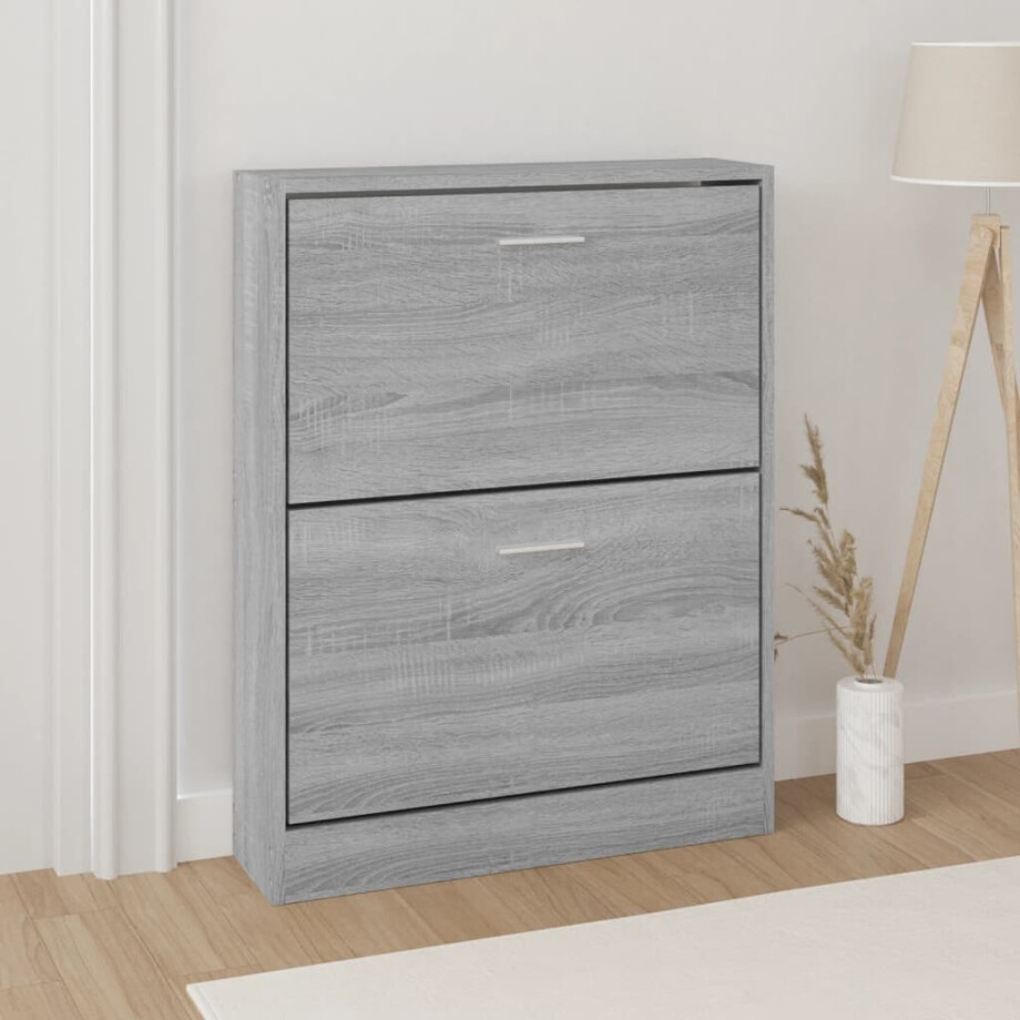 vidaXL Schoenenkast 59x17x81 cm bewerkt hout grijs sonoma afbeelding 1