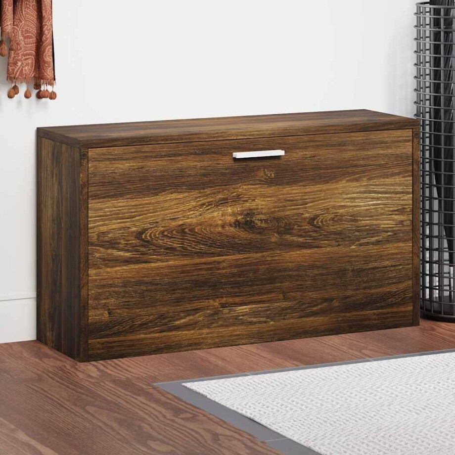 vidaXL Schoenenbank 80x24x45 cm bewerkt hout gerookt eiken afbeelding 1