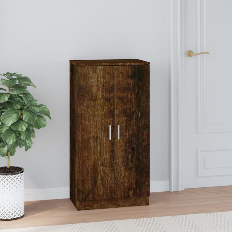 vidaXL Schoenenkast 55x35x108 cm bewerkt hout gerookt eikenkleurig vidaXL Schoenenkast 55x35x108 cm bewerkt hout gerookt eikenkleurig afbeelding 1