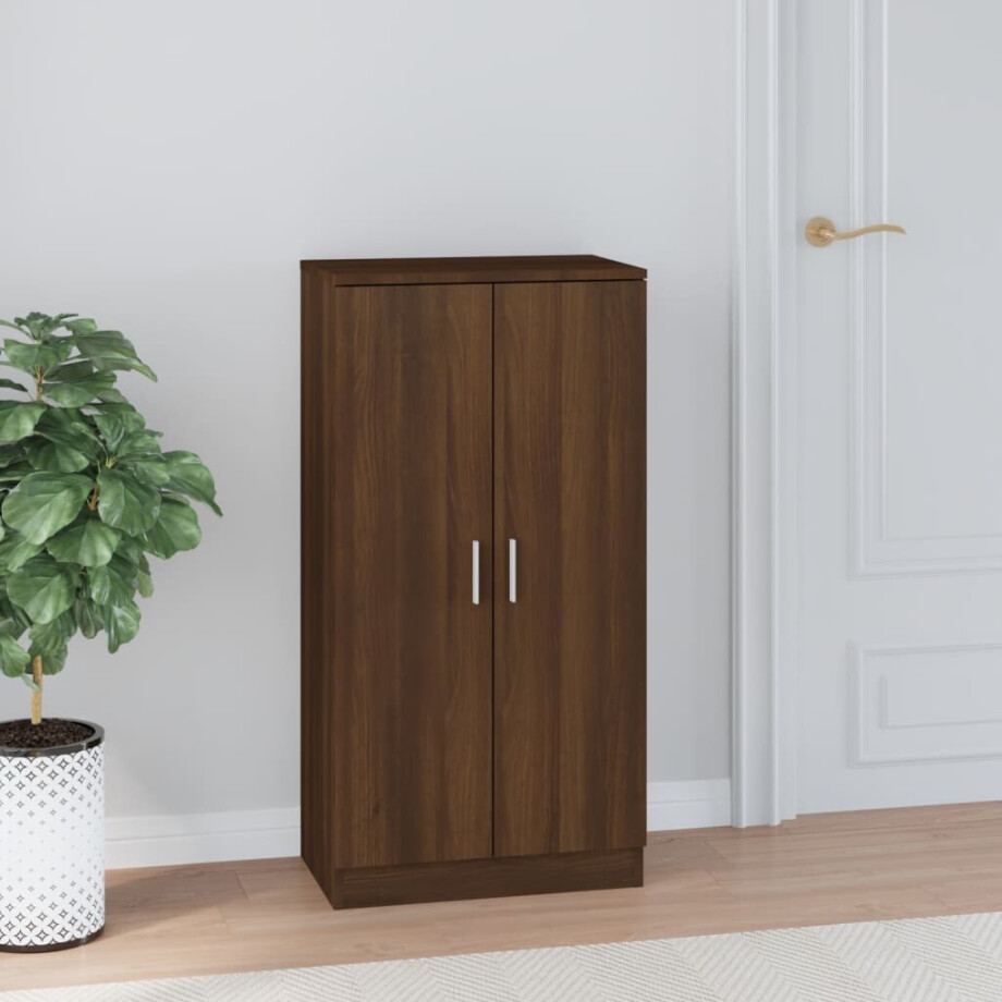 vidaXL Schoenenkast 55x35x108 cm bewerkt hout bruin eikenkleur afbeelding 1