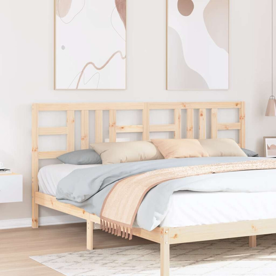 vidaXL Hoofdbord 206x4x100 cm massief grenenhout afbeelding 1