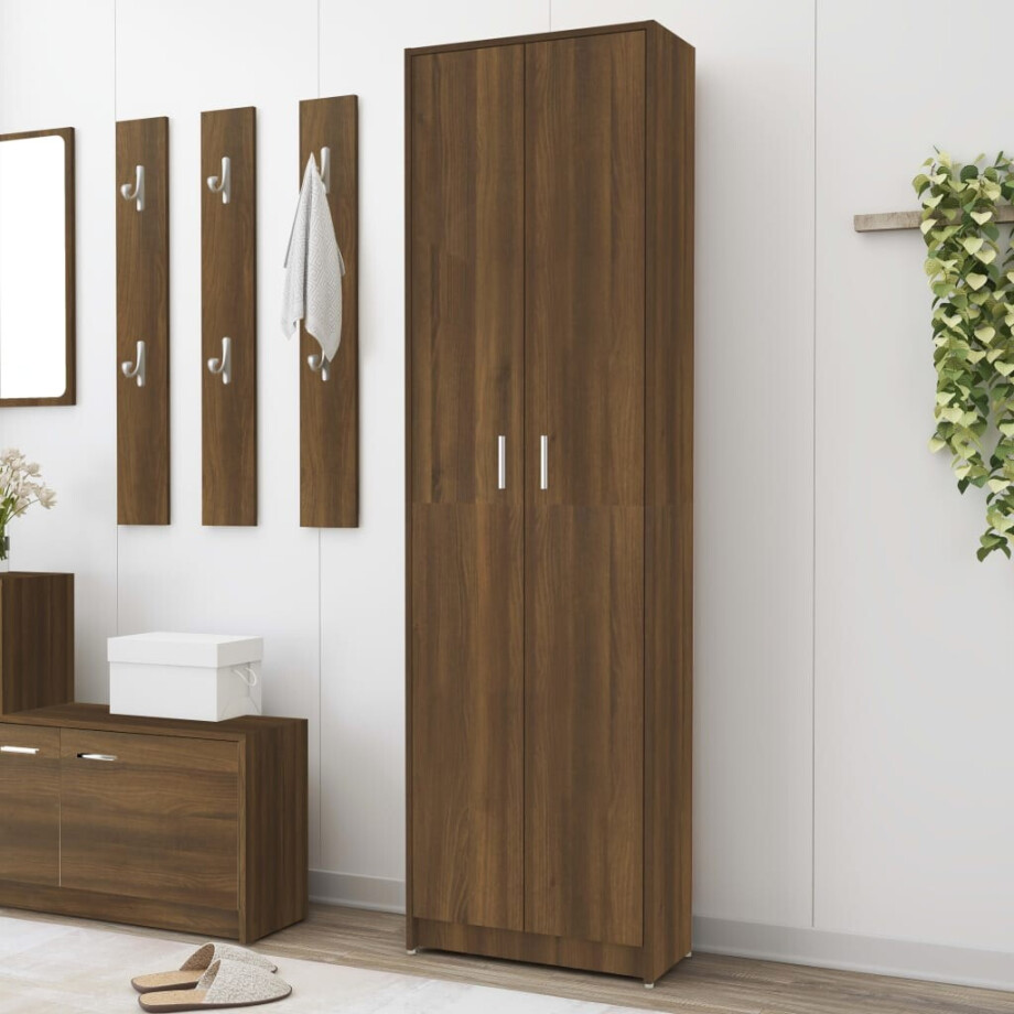 vidaXL Gangkast 55x25x189 cm bewerkt hout bruin eikenkleur afbeelding 1