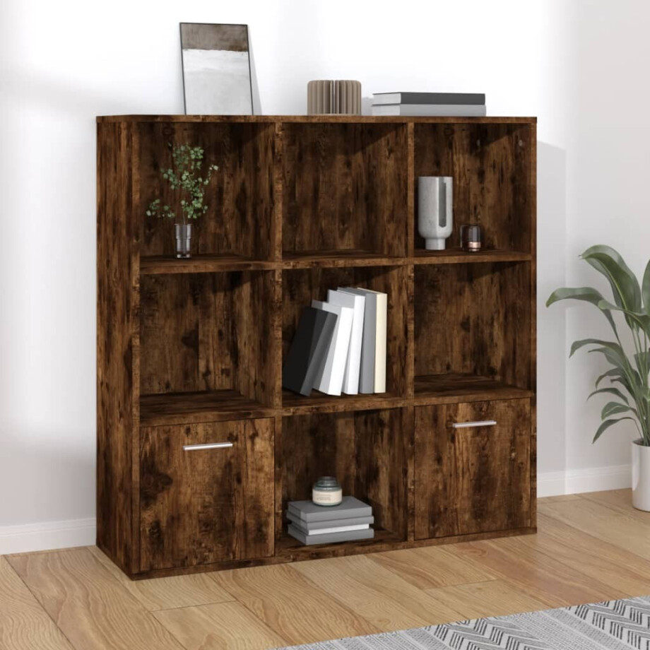 vidaXL Boekenkast 98x30x98 cm gerookt eikenkleurig afbeelding 1