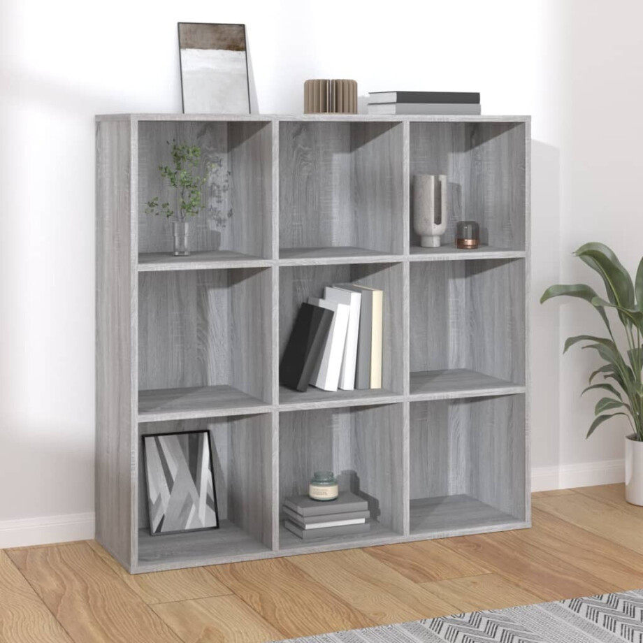 vidaXL Boekenkast 98x29x97,5 cm grijs sonoma eikenkleurig afbeelding 1