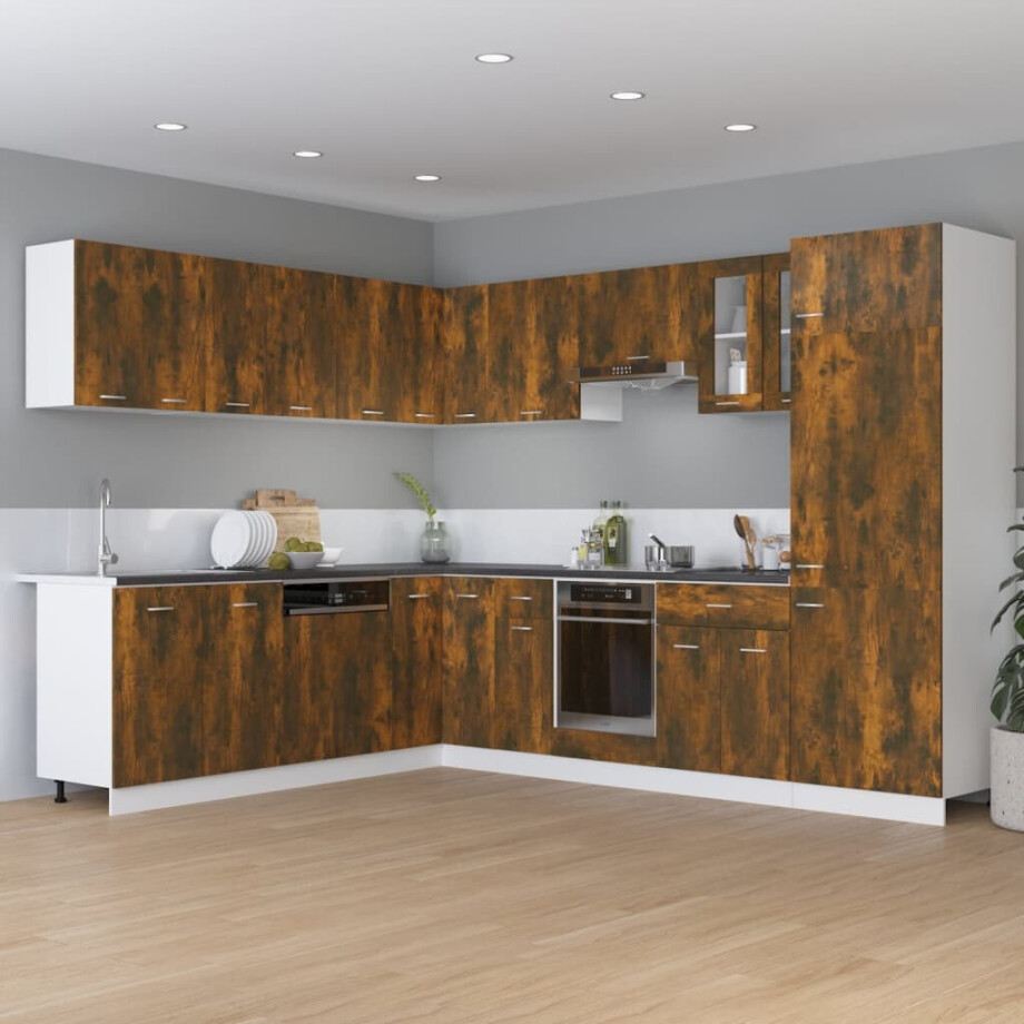 vidaXL Onderkast met lade Lyon 60x46x81,5cm bewerkt hout gerookt eiken afbeelding 1