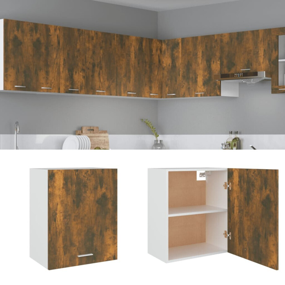 vidaXL Bovenkast Lyon 50x31x60 cm bewerkt hout gerookt eikenkleurig afbeelding 1