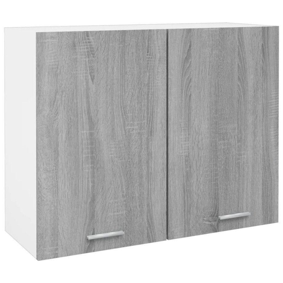 vidaXL Hangkast 80x31x60 cm bewerkt hout grijs sonoma eikenkleurig afbeelding 1