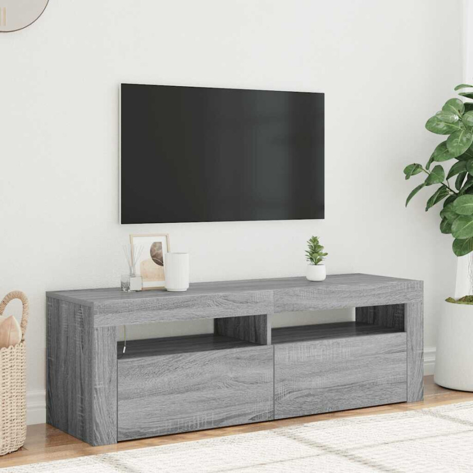 vidaXL Tv-meubel met LED-verlichting 120x35x40 cm grijs sonoma eiken vidaXL Tv-meubel met LED-verlichting 120x35x40 cm grijs sonoma eiken afbeelding 1