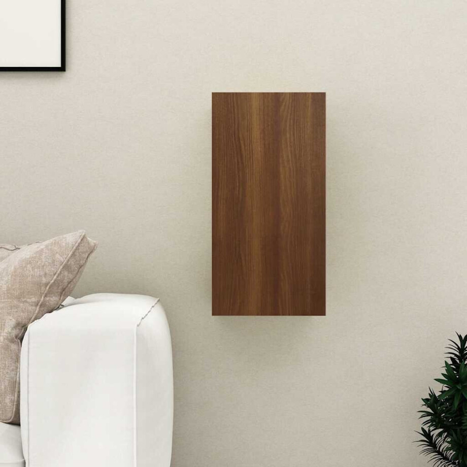 vidaXL Tv-meubel 30,5x30x60 cm bewerkt hout bruin eikenkleur vidaXL Tv-meubel 30,5x30x60 cm bewerkt hout bruin eikenkleur afbeelding 1