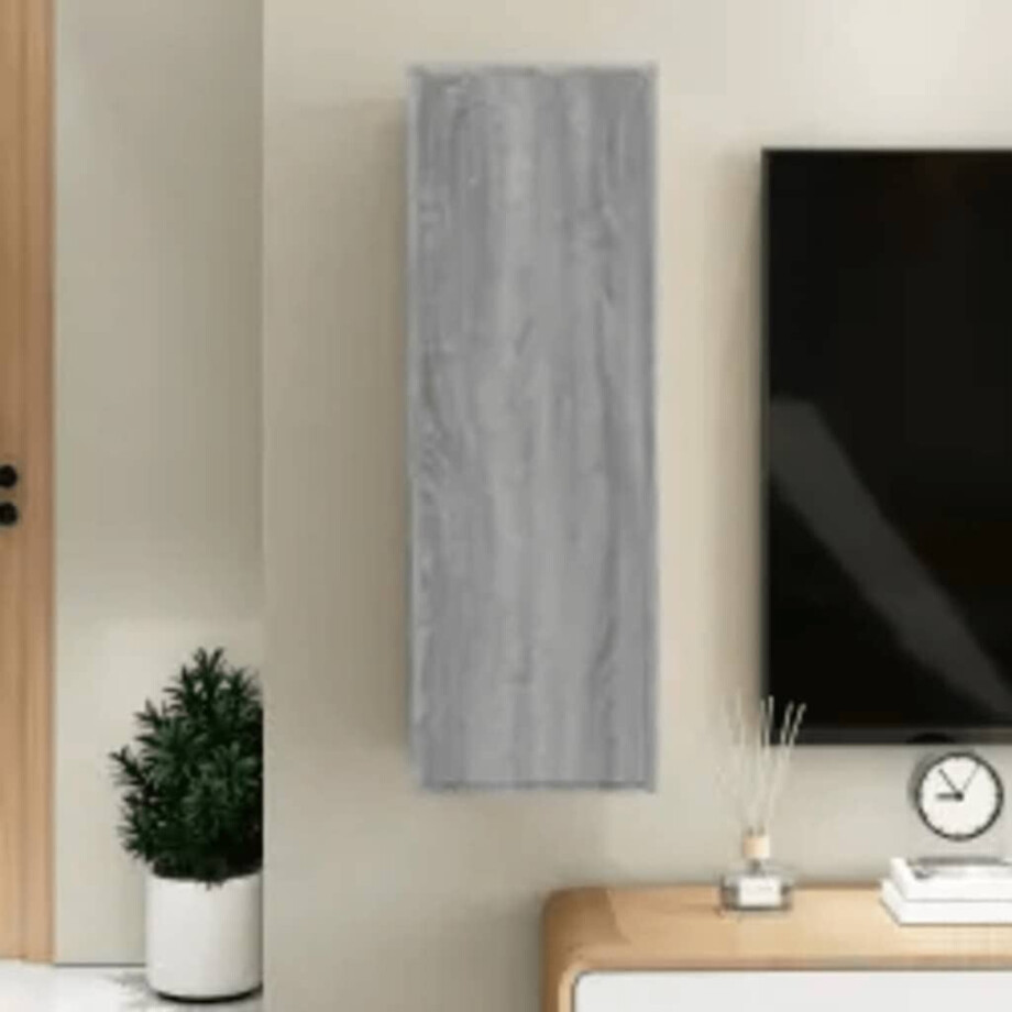 vidaXL Tv-meubel 30,5x30x90 cm bewerkt hout grijs sonoma eikenkleur afbeelding 1