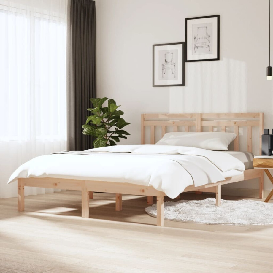 vidaXL Bedframe massief hout 120x190 cm vidaXL Bedframe massief hout 120x190 cm afbeelding 1