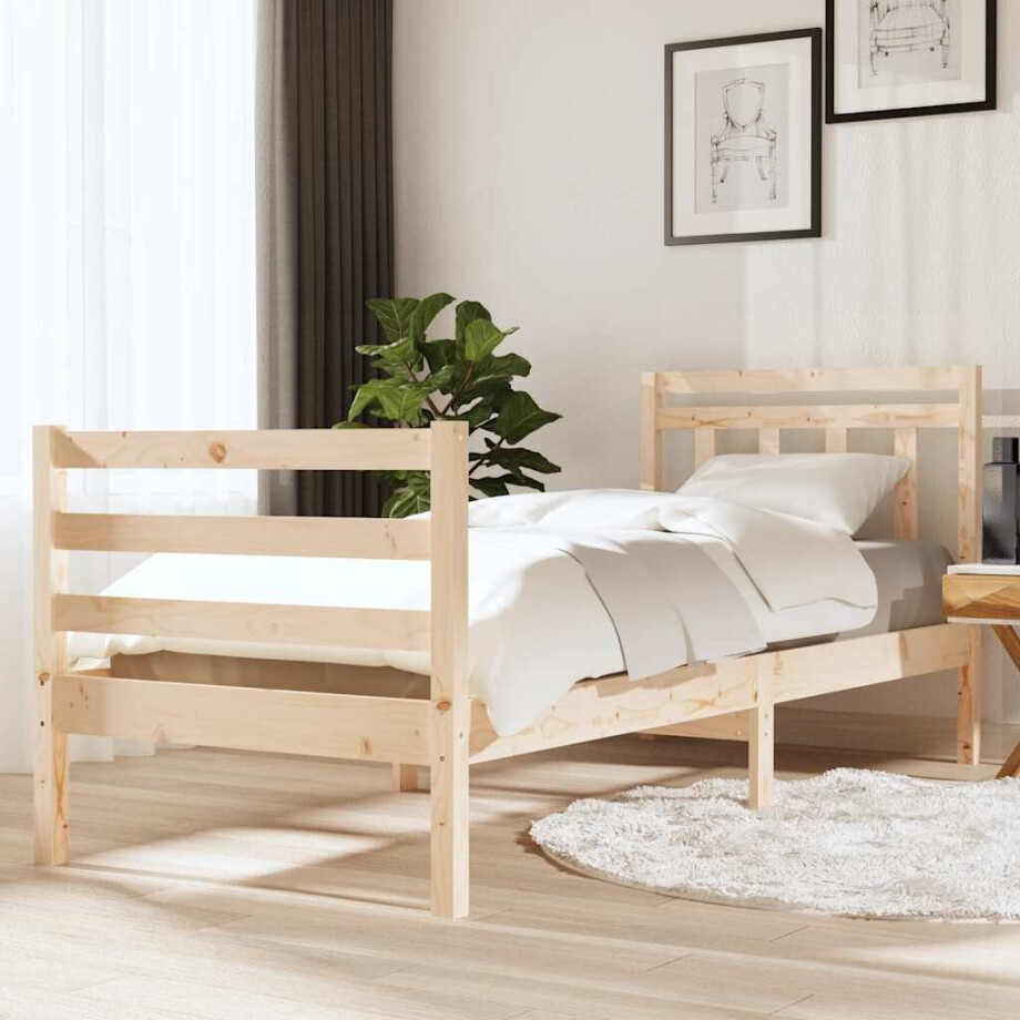 vidaXL Bedframe massief hout 75x190 cm afbeelding 1