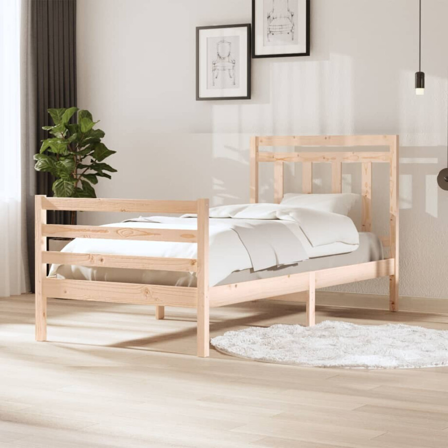 vidaXL Bedframe massief hout 100x200 cm vidaXL Bedframe massief hout 100x200 cm afbeelding 1