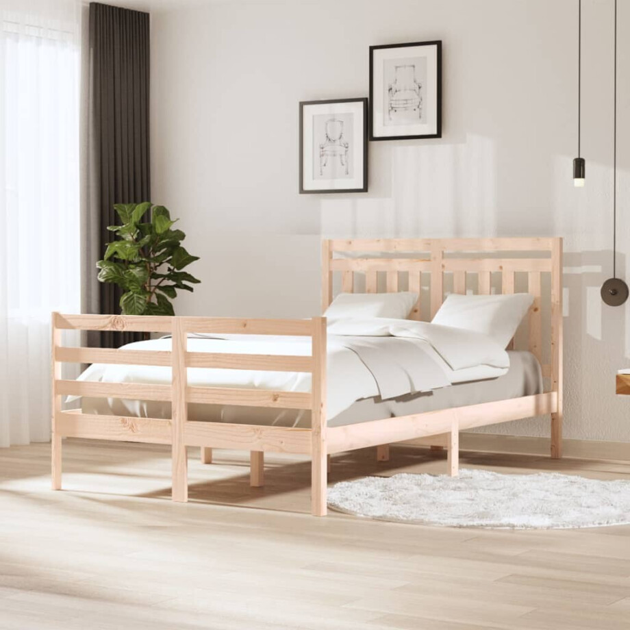 vidaXL Bedframe massief hout 120x200 cm vidaXL Bedframe massief hout 120x200 cm afbeelding 1