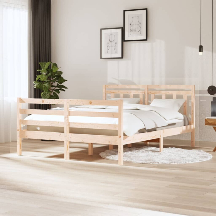 vidaXL Bedframe massief hout 140x200 cm afbeelding 1