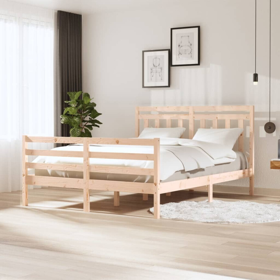 vidaXL Bedframe massief hout 150x200 cm afbeelding 1
