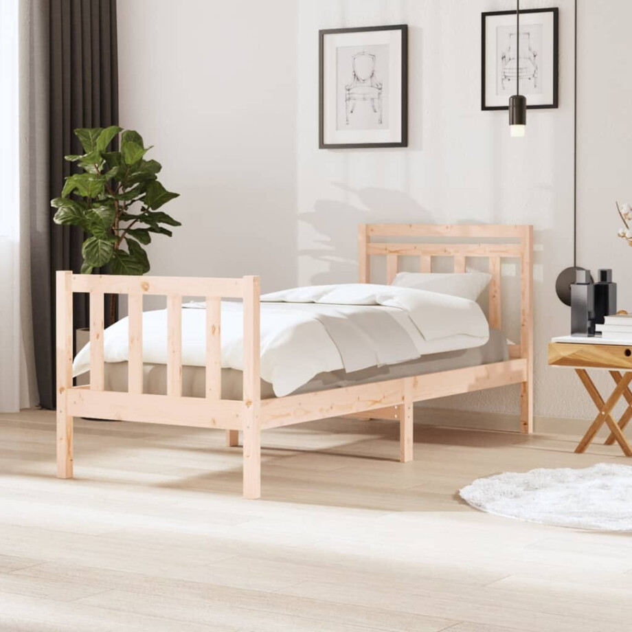 vidaXL Bedframe massief hout 75x190 cm afbeelding 1