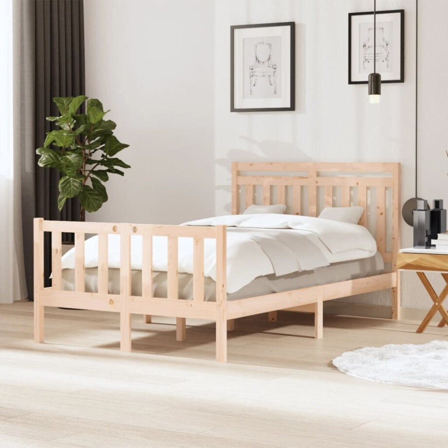 vidaXL Bedframe massief hout 120x190 cm vidaXL Bedframe massief hout 120x190 cm afbeelding 1
