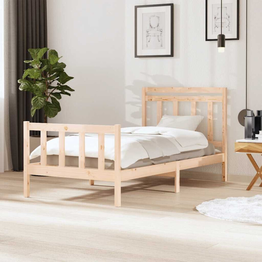 vidaXL Bedframe massief hout 100x200 cm afbeelding 1