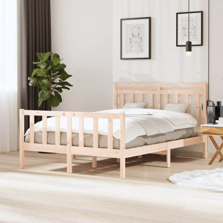 vidaXL Bedframe massief hout 140x200 cm afbeelding 1