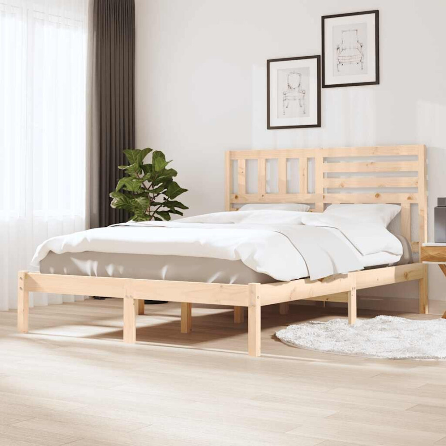 vidaXL Bedframe zonder matras massief grenenhout 120x190 cm vidaXL Bedframe zonder matras massief grenenhout 120x190 cm afbeelding 1