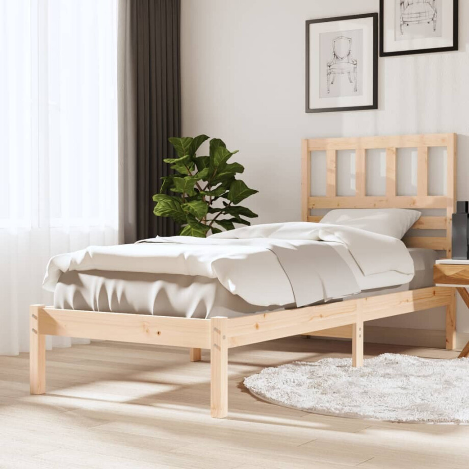 vidaXL Bedframe massief grenenhout 90x200 cm afbeelding 1