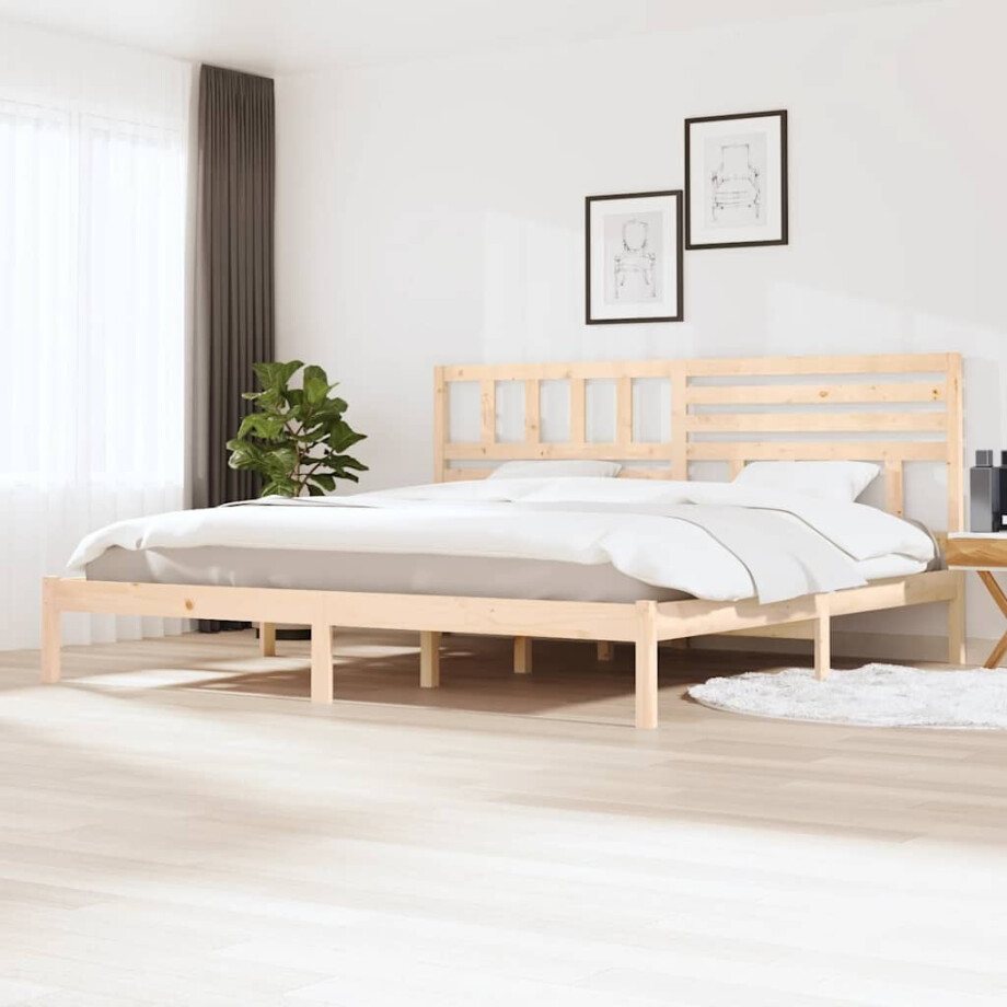 vidaXL Bedframe massief grenenhout 200x200 cm vidaXL Bedframe massief grenenhout 200x200 cm afbeelding 1