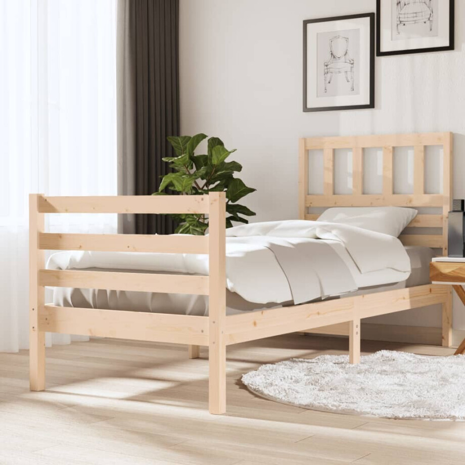 vidaXL Bedframe massief hout 90x190 cm afbeelding 1