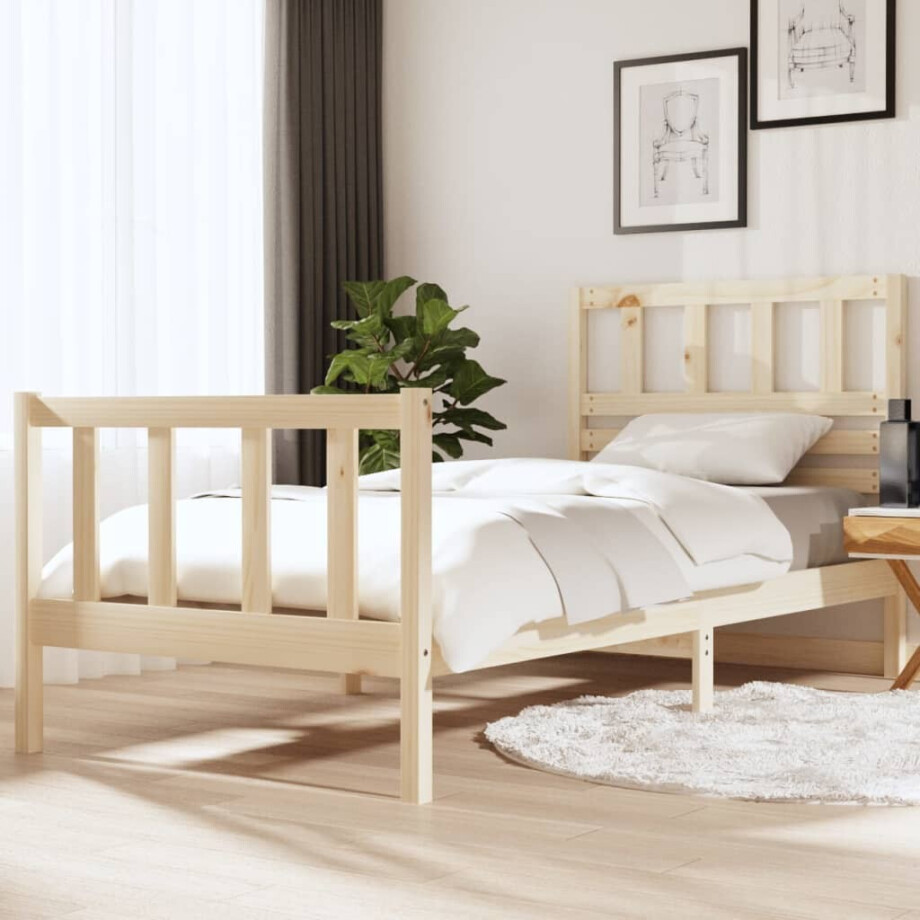 vidaXL Bedframe massief hout 90x190 cm afbeelding 1