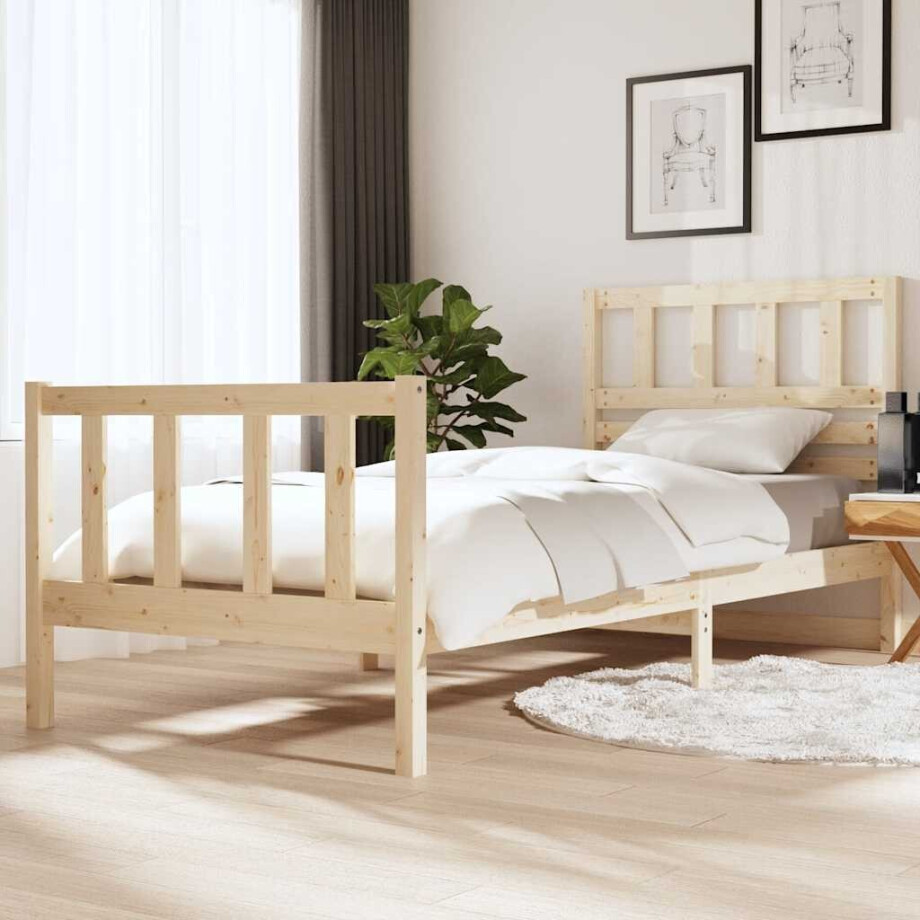 vidaXL Bedframe massief hout 90x200 cm vidaXL Bedframe massief hout 90x200 cm afbeelding 1
