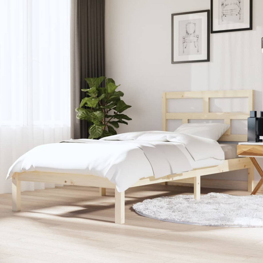 vidaXL Bedframe massief hout 90x190 cm afbeelding 1