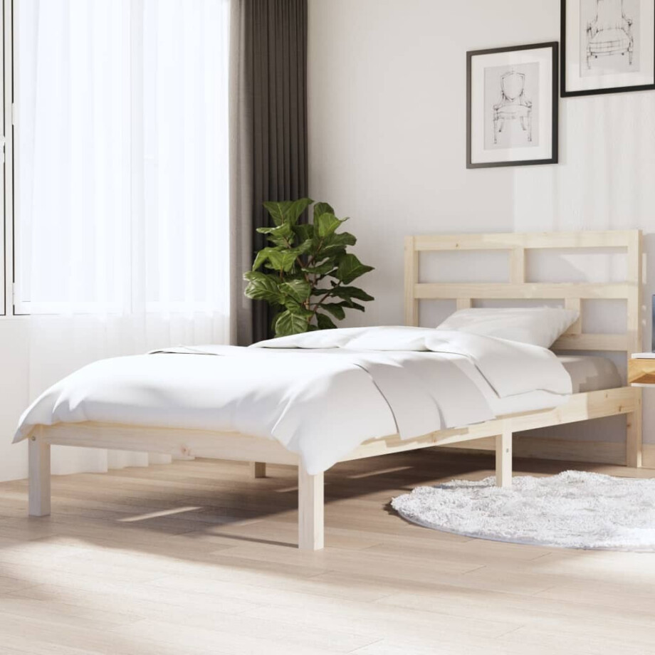 vidaXL Bedframe massief grenenhout 90x200 cm afbeelding 1