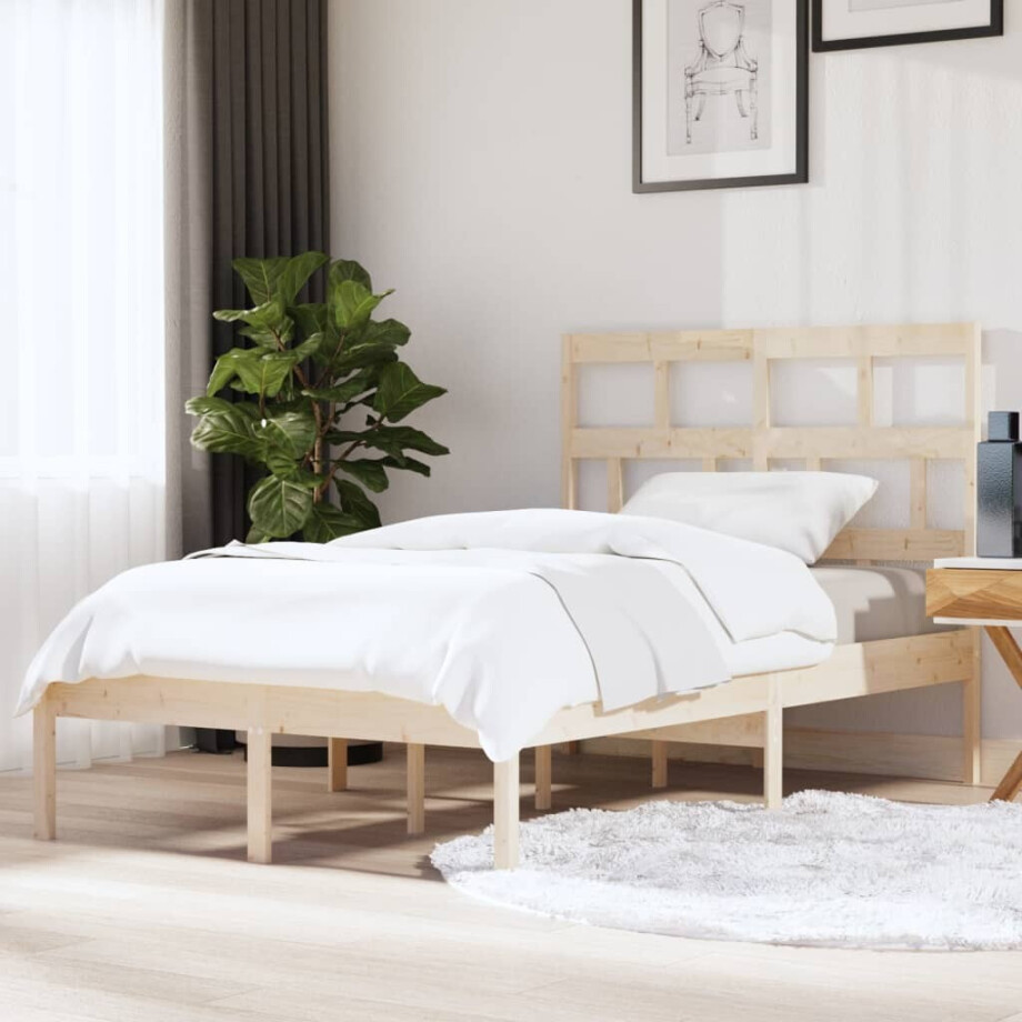 vidaXL Bedframe massief grenenhout 120x200 cm vidaXL Bedframe massief grenenhout 120x200 cm afbeelding 1