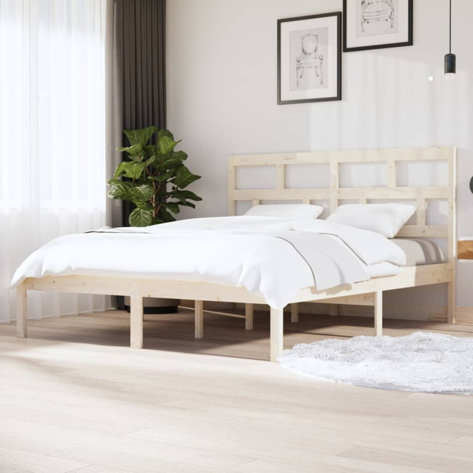 vidaXL Bedframe massief hout 180x200 cm afbeelding 1