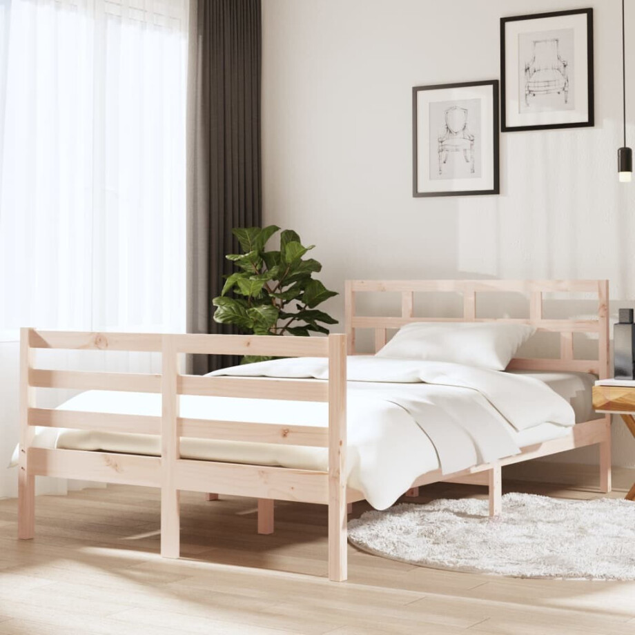 vidaXL Bedframe massief hout 120x190 cm afbeelding 1