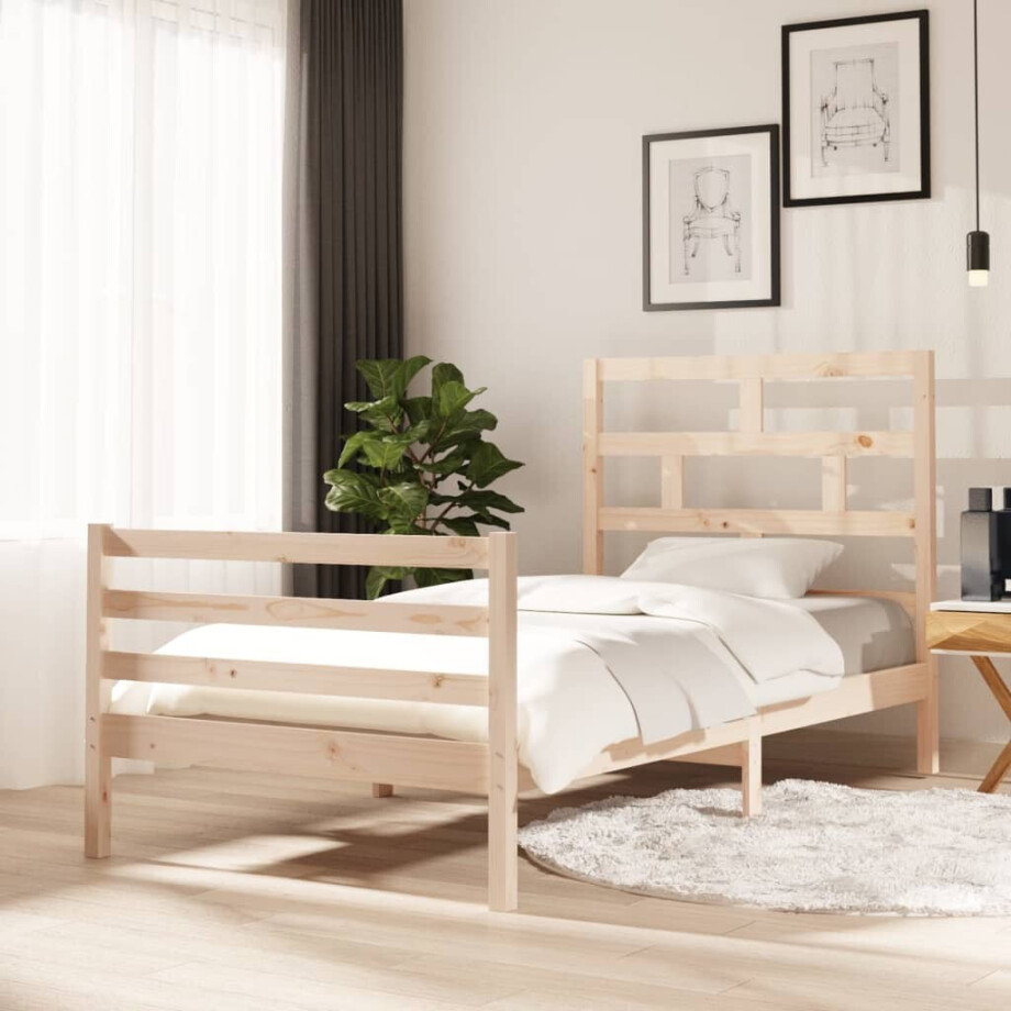 vidaXL Bedframe massief grenenhout 100x200 cm afbeelding 1