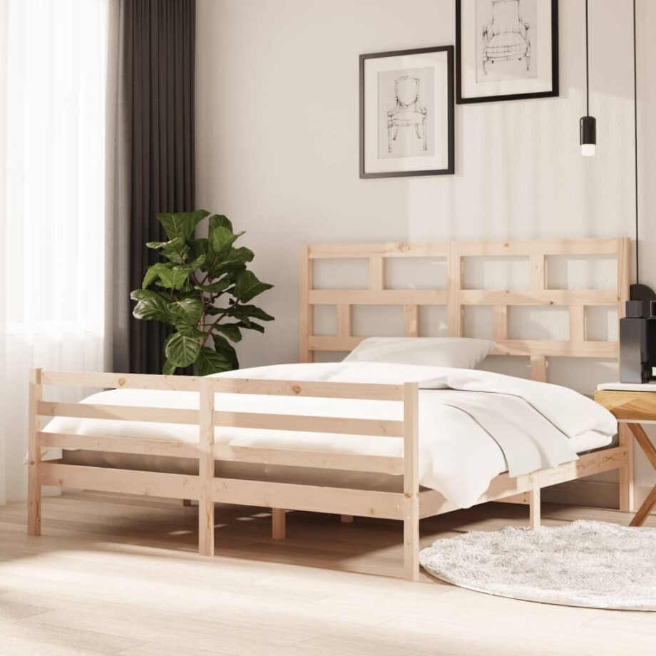 vidaXL Bedframe massief hout 180x200 cm afbeelding 1