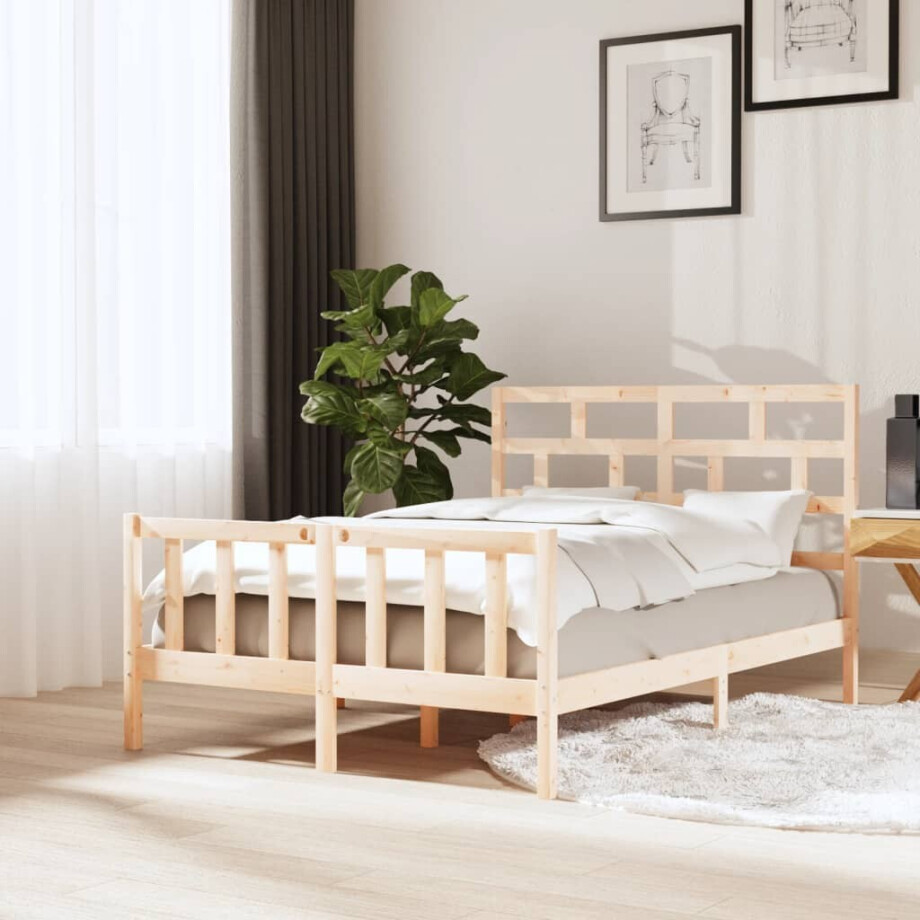 vidaXL Bedframe massief grenenhout 120x200 cm vidaXL Bedframe massief grenenhout 120x200 cm afbeelding 1