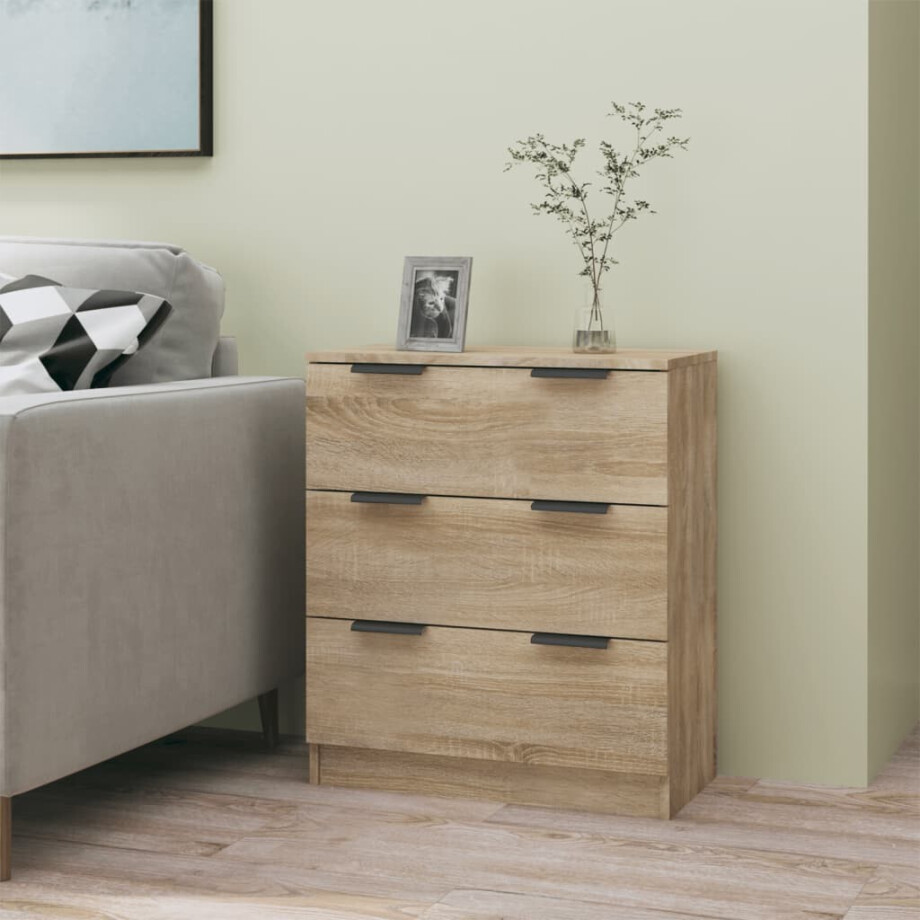 vidaXL Dressoir 60x30x70 cm bewerkt hout sonoma eikenkleurig vidaXL Dressoir 60x30x70 cm bewerkt hout sonoma eikenkleurig afbeelding 1